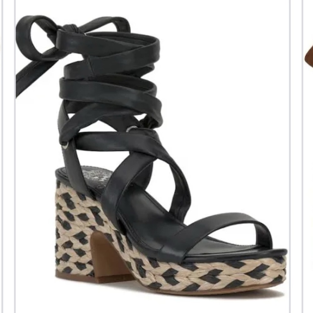 NIB Vince Camuto Black platform Sandals VC Roreka- black zenith